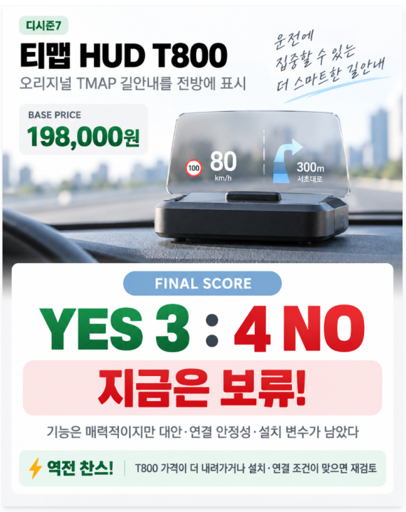 티맵 HUD T800 후기 댓글분석: 가격·장단점과 TMAP 연동 구매판단